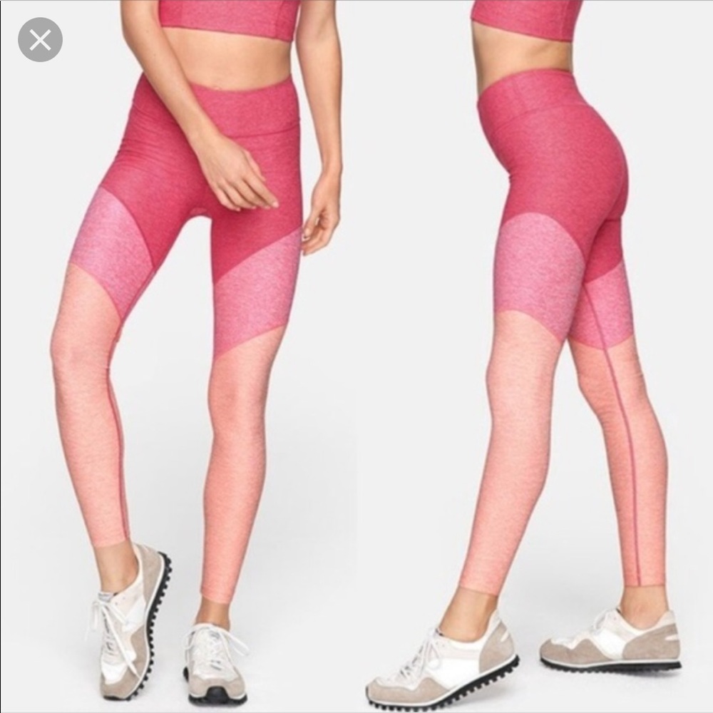 OV 7/8 tri-colored spring leggings in pink